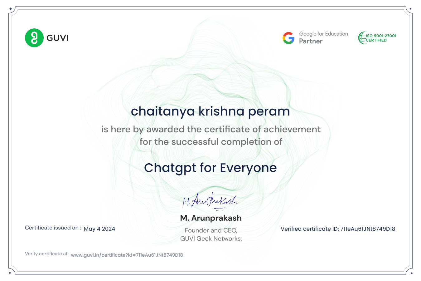 ChatGPT Certificate