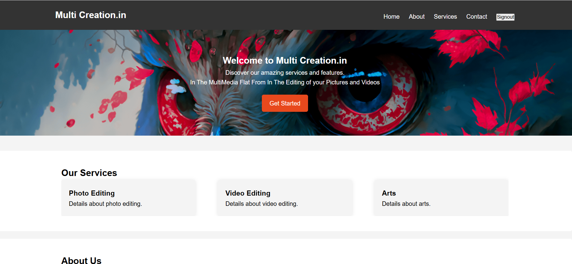 Multi Creation Website Screenshot