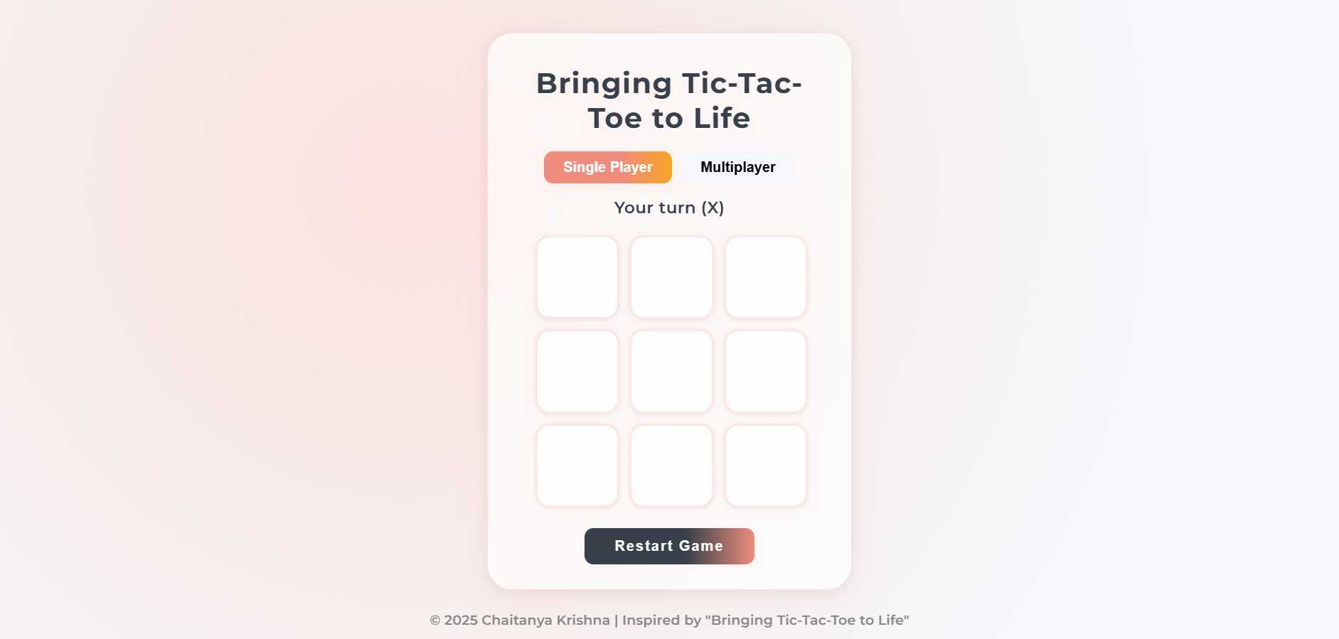 Tic-Tac-Toe Game Screenshot